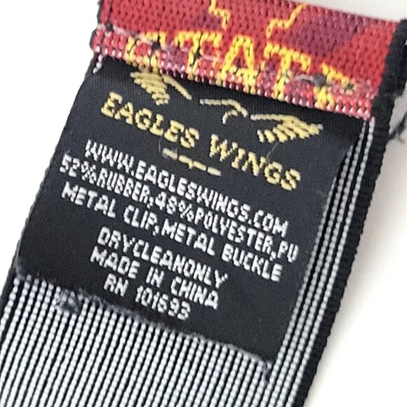 Iowa State Cyclones Suspenders Braces Red Clip Adjustable Stretch Eagles Wings - Picture 3 of 3